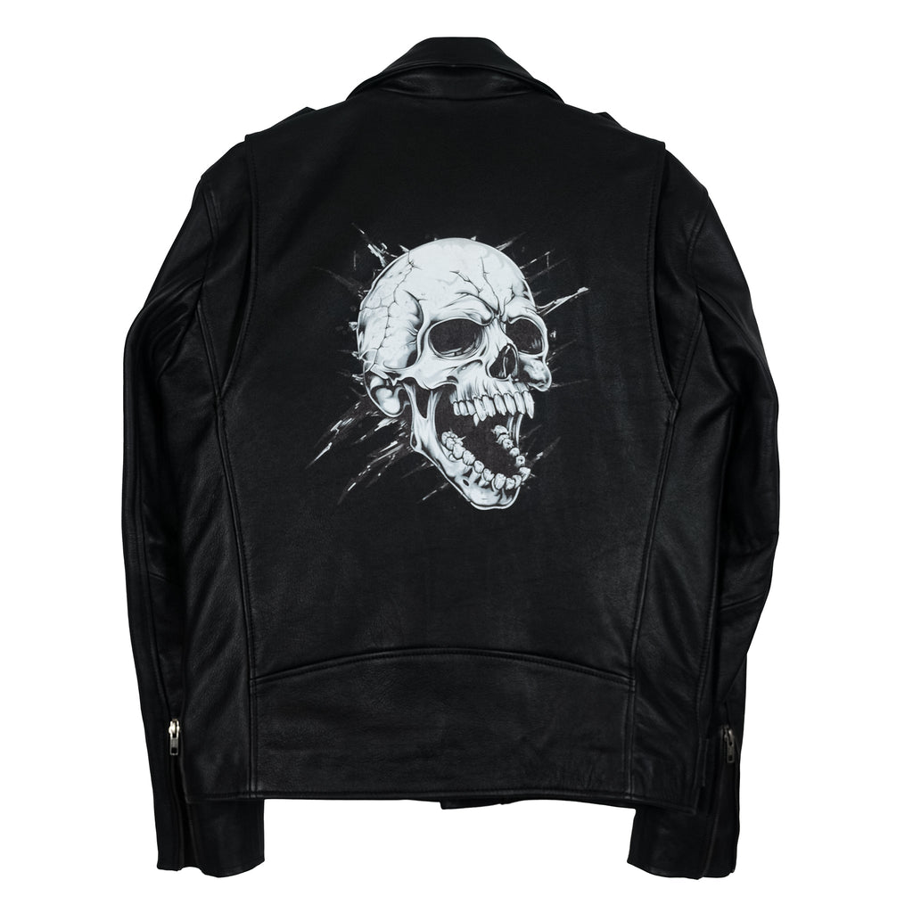 Reaper Skull Graphic Biker Jacket-1