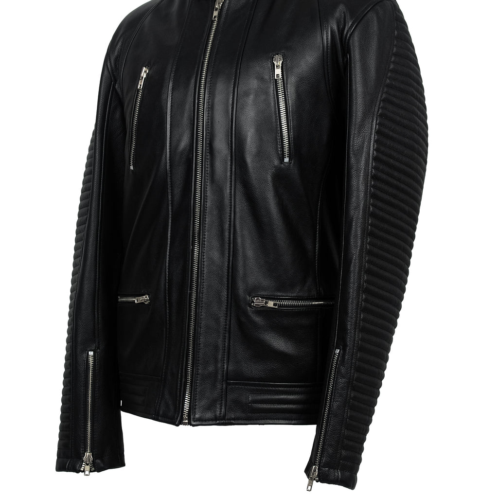 Roadster Quilted Leather Biker Jacket-2