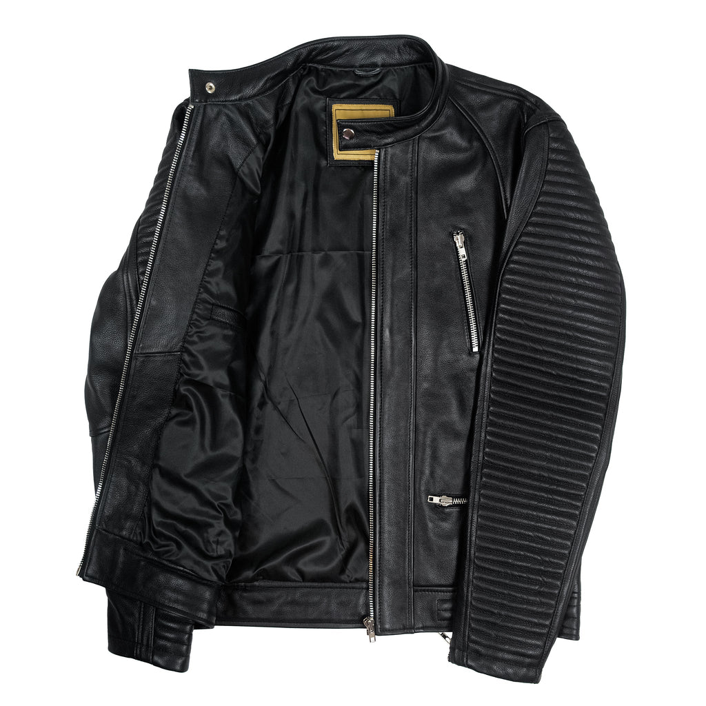 Roadster Quilted Leather Biker Jacket-3