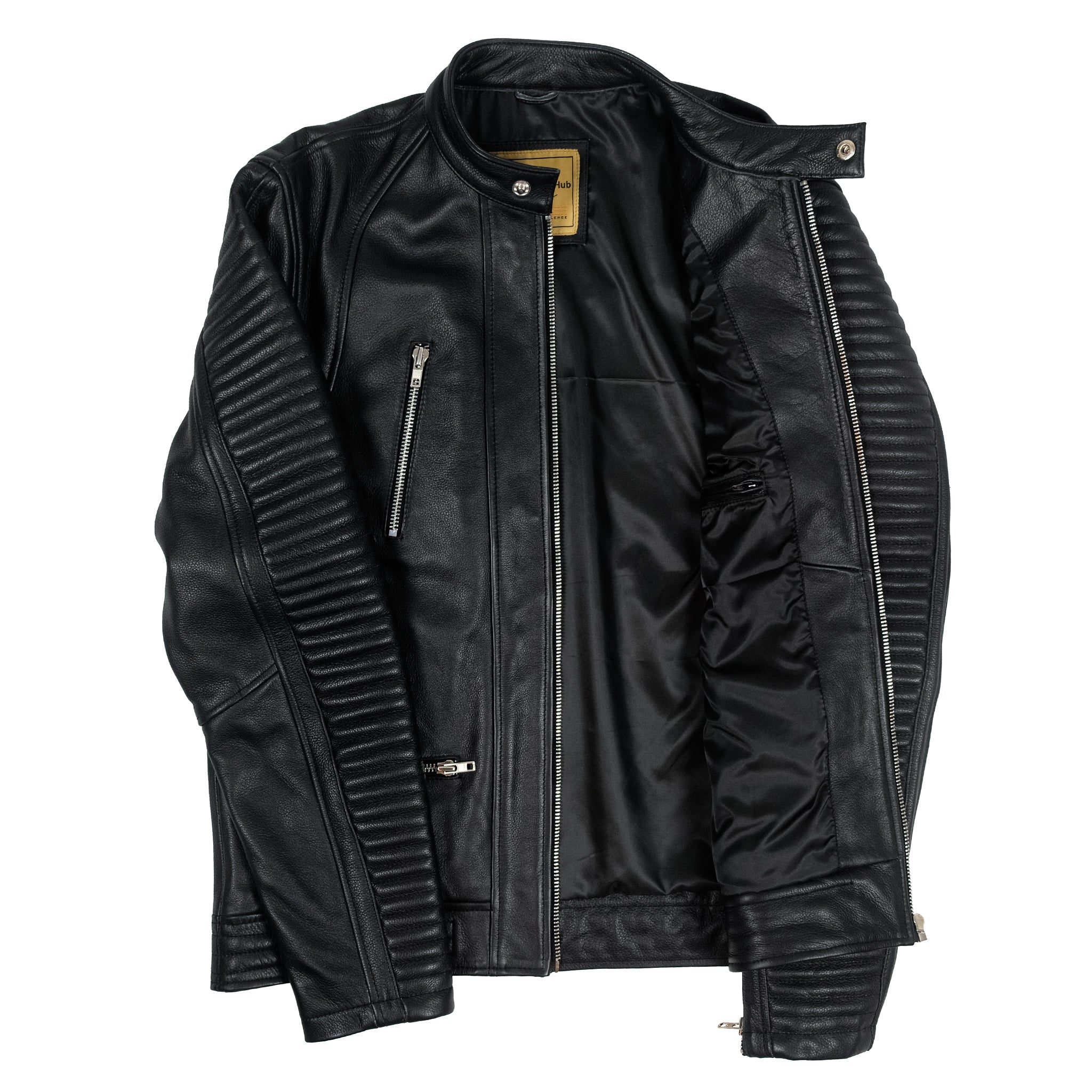 Roadster Quilted Leather Biker Jacket-4