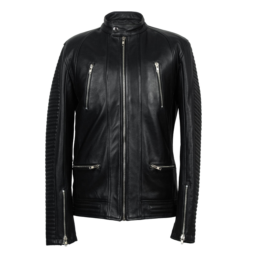 Roadster Quilted Leather Biker Jacket-0