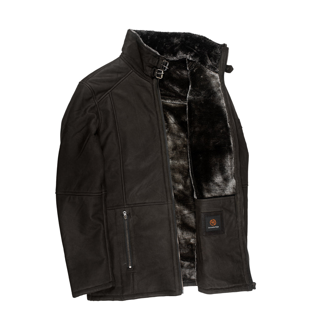 Premium Faux Fur Lined Leather Jacket-4