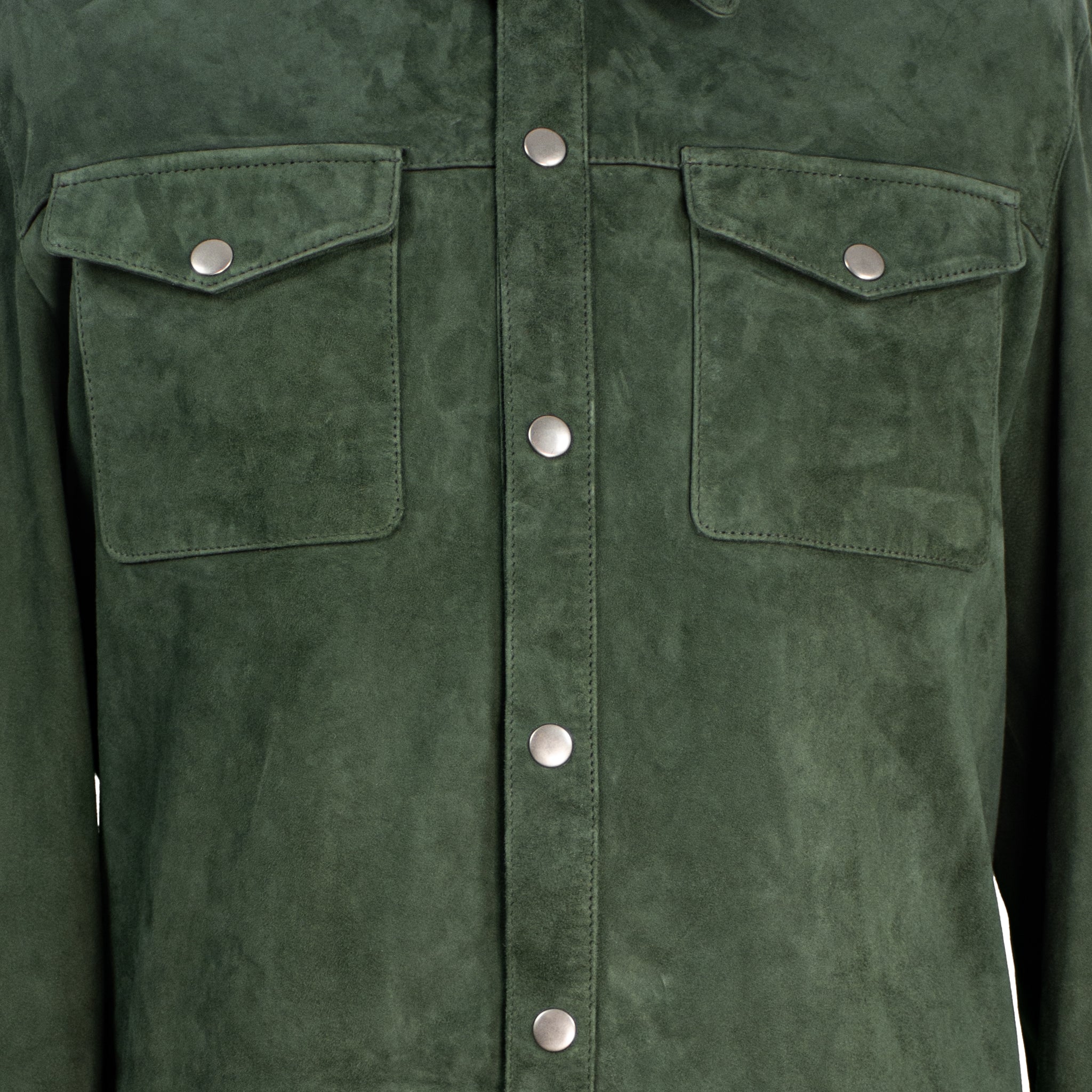 Verdant Ridge Forest Green Suede Shirt