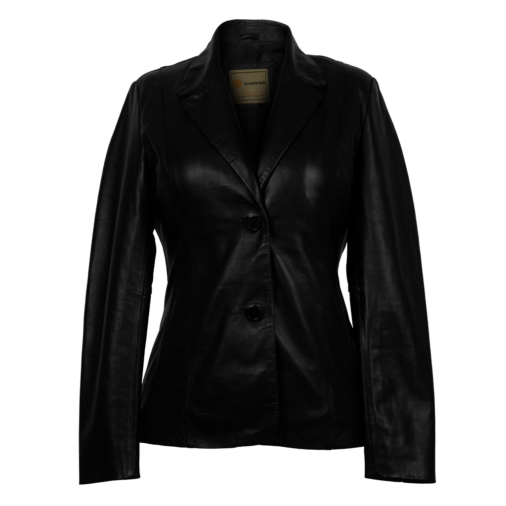 Women's Aurora Lambskin Leather Blazer-0
