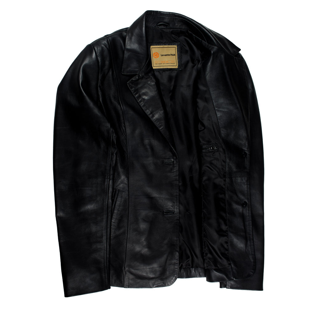 Women's Aurora Lambskin Leather Blazer-3