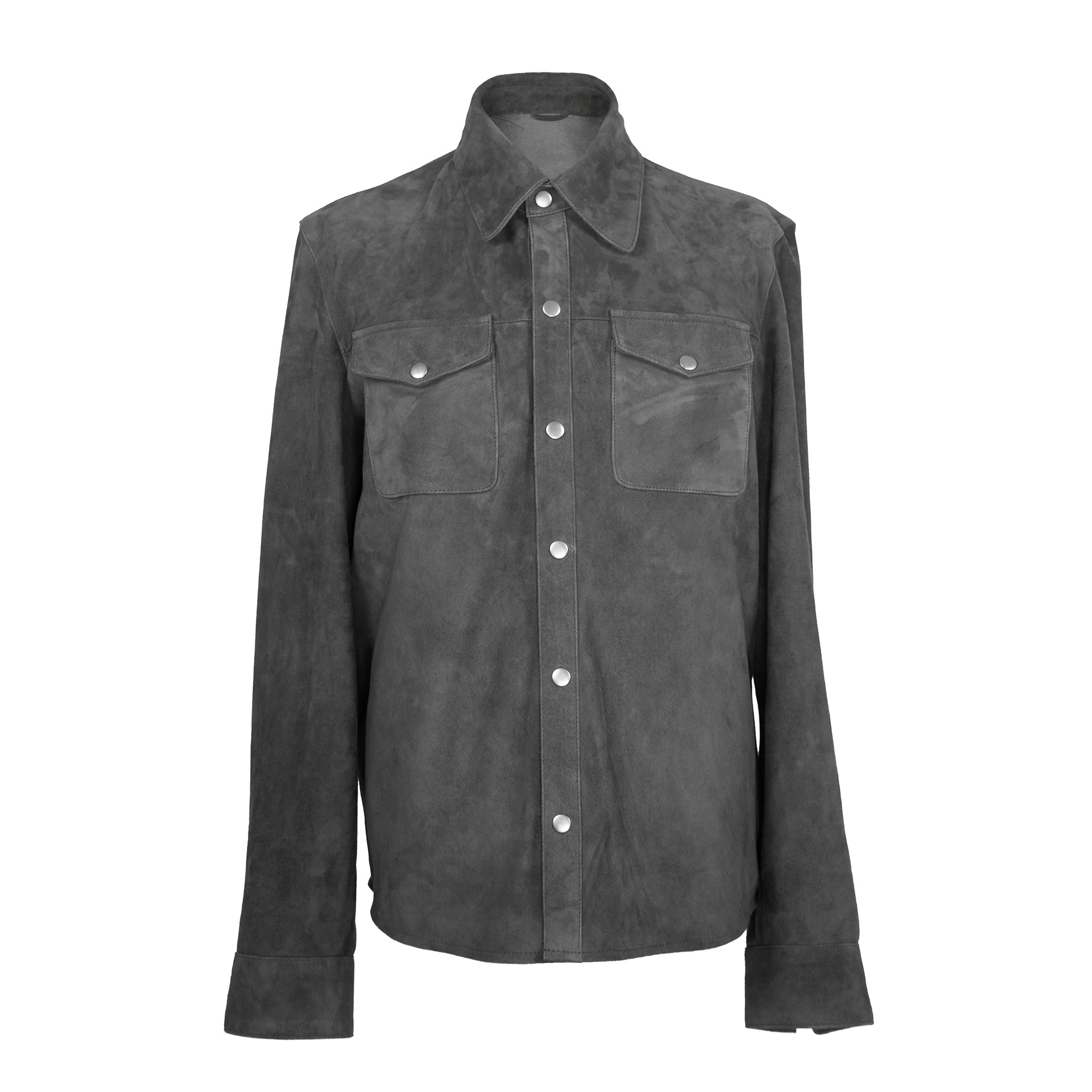 Ironshade Men's Charcoal Gray Suede Shirt