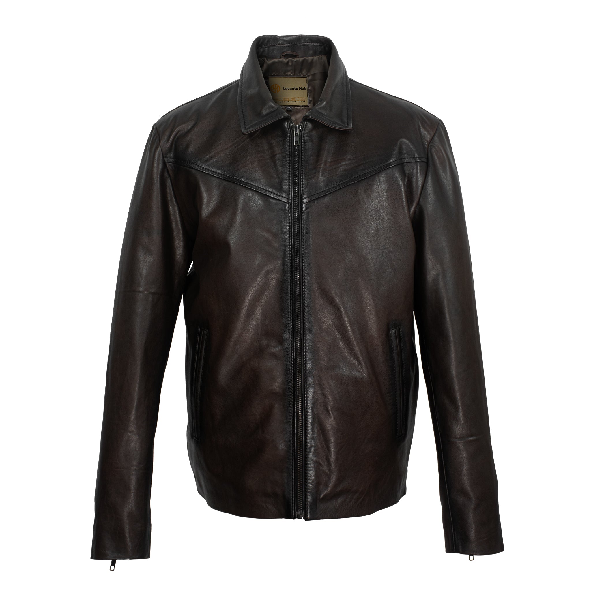 RidgeLine Men’s Classic Cowhide Leather Jacket-0