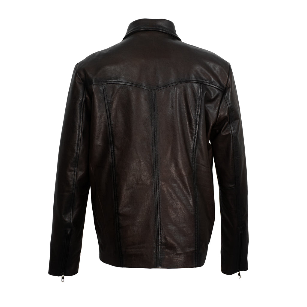 RidgeLine Men’s Classic Cowhide Leather Jacket-1