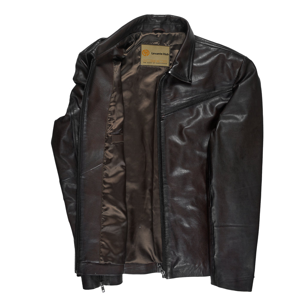 RidgeLine Men’s Classic Cowhide Leather Jacket-2
