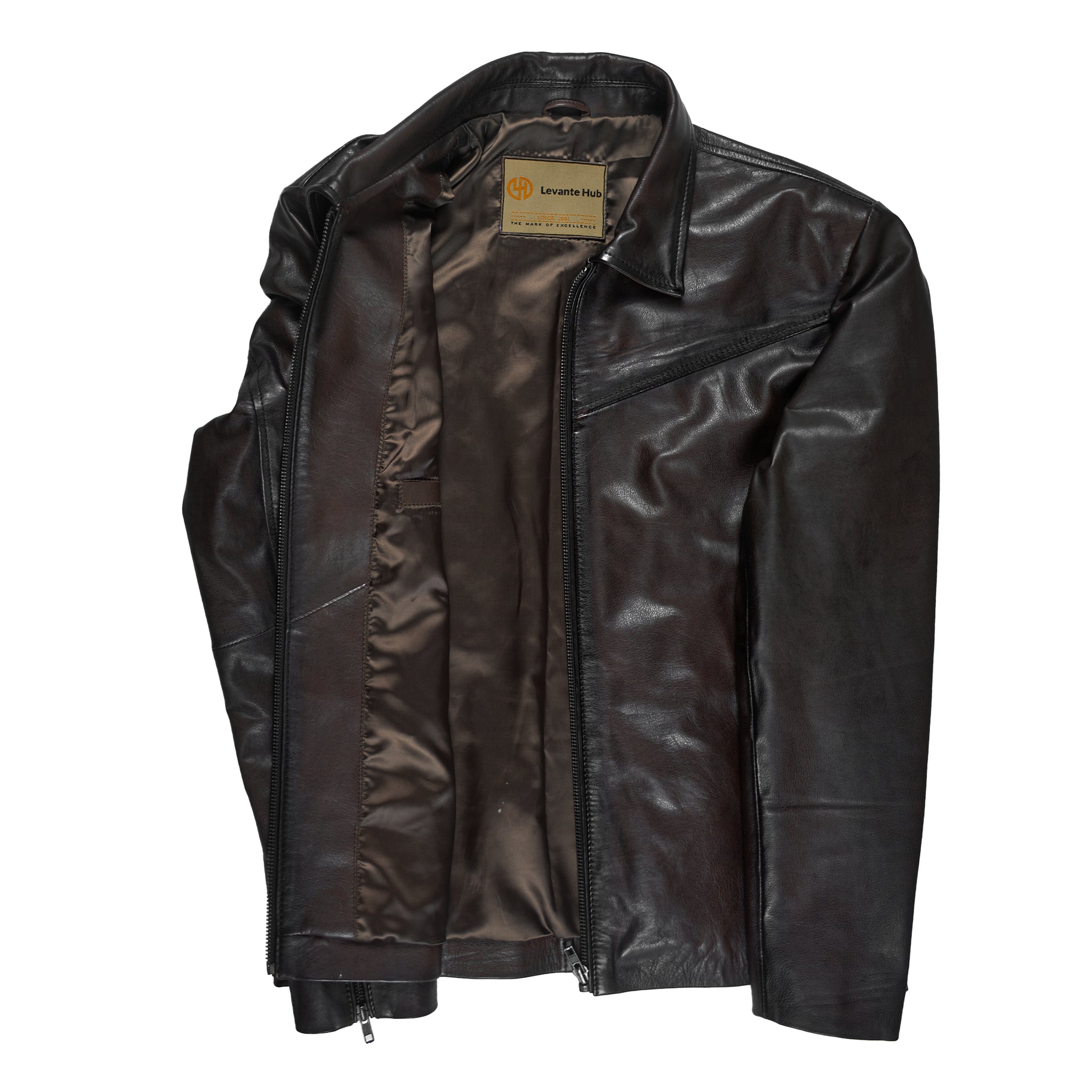 RidgeLine Men’s Classic Cowhide Leather Jacket-2