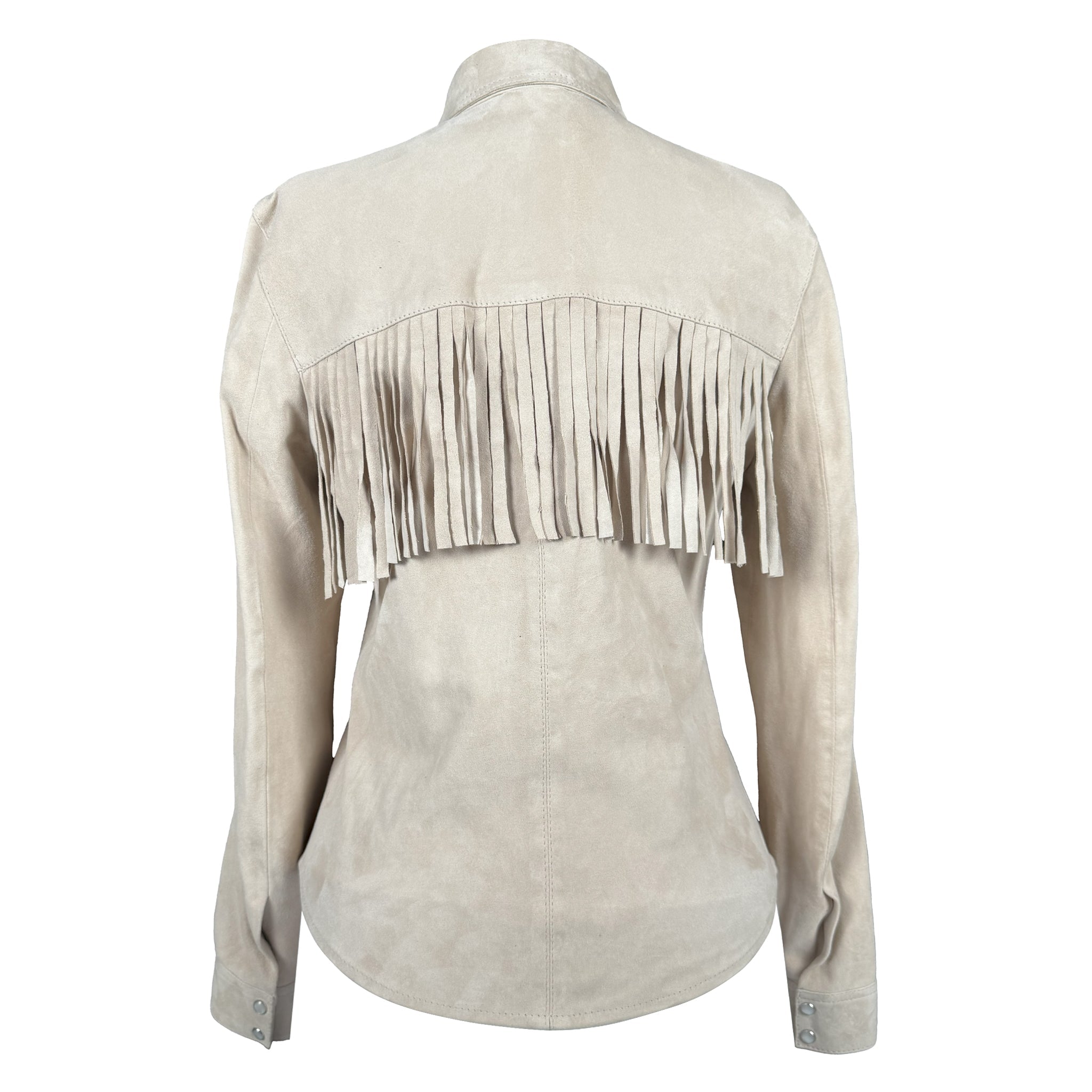 Western Fringe Suede Shirt-1