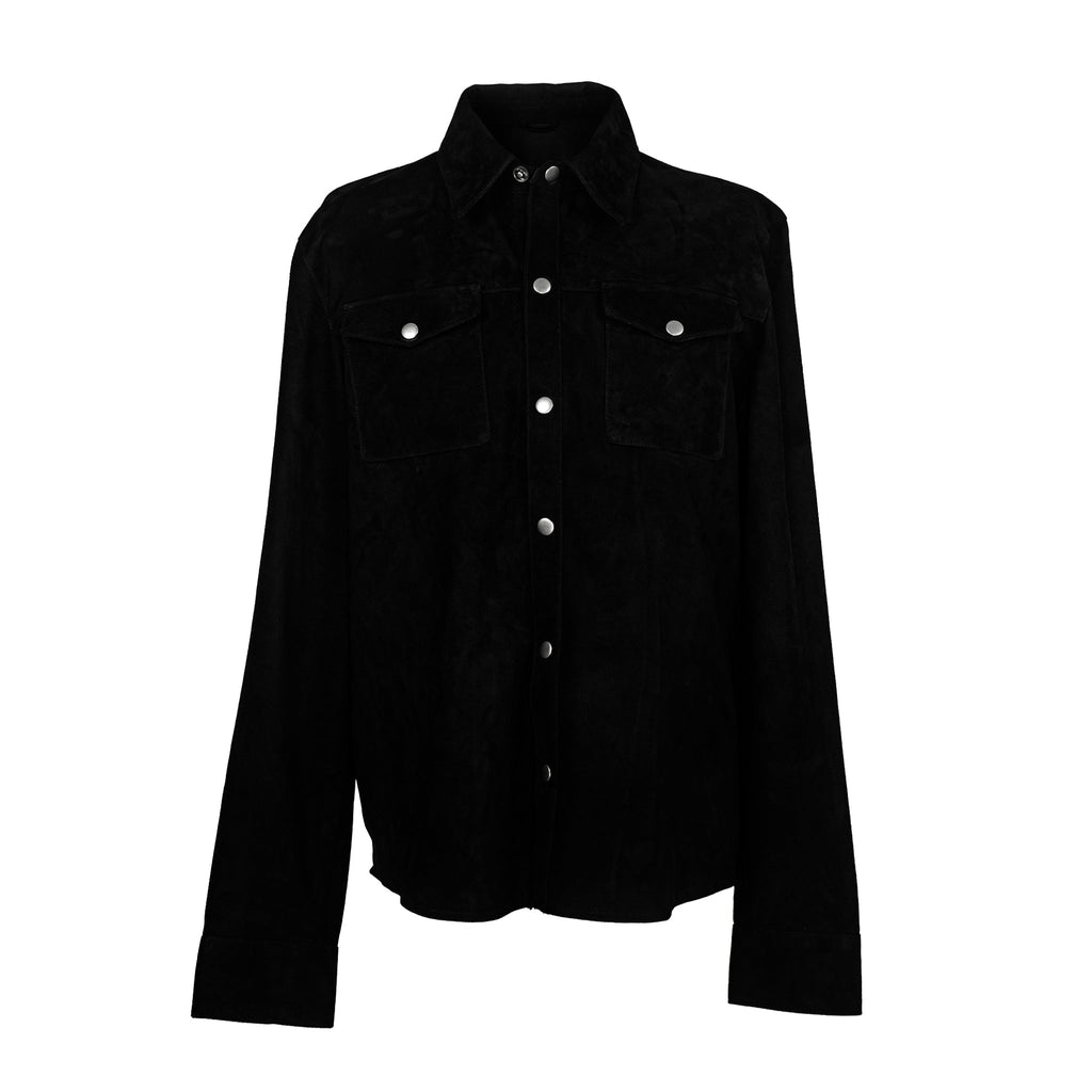 Blackout Goat Suede Shirt-0