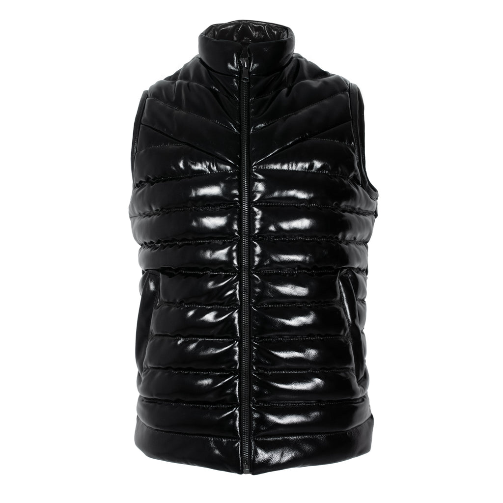 Men's High-Gloss Lambskin Puffer Vest