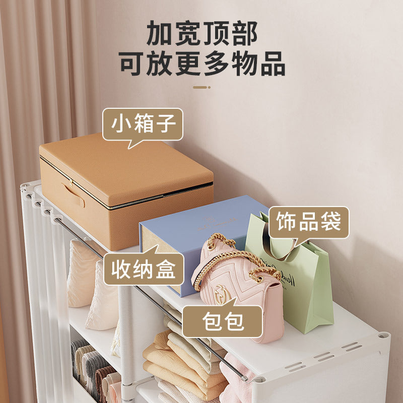 Dust-proof Wardrobe Household Bedroom Storage Simple Assembly Storage Cabinet Hanging Wardrobe Rental Room Small Wardrobe Storage Rack