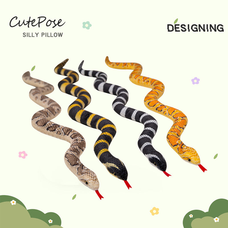 Cross-Border Simulation Silver Ring Snake Plush Toy Doll Corn Snake Doll Rag Doll Zodiac Snake Trick Props