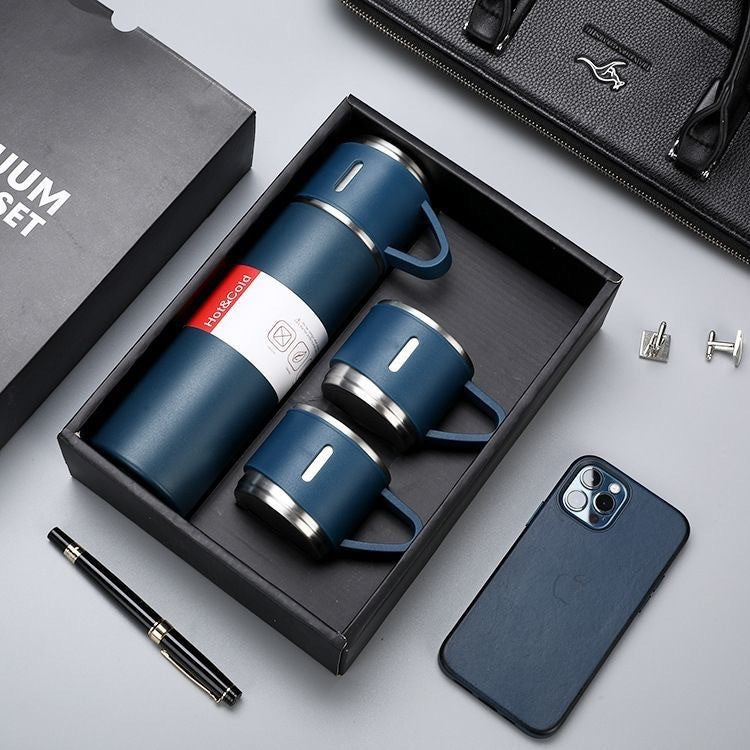 A Cup Of Three-lid Suit Flask Thermos Cup Foreign Trade Explosions Cup Gift Wholesale Company Advertising Screen Printing Logo