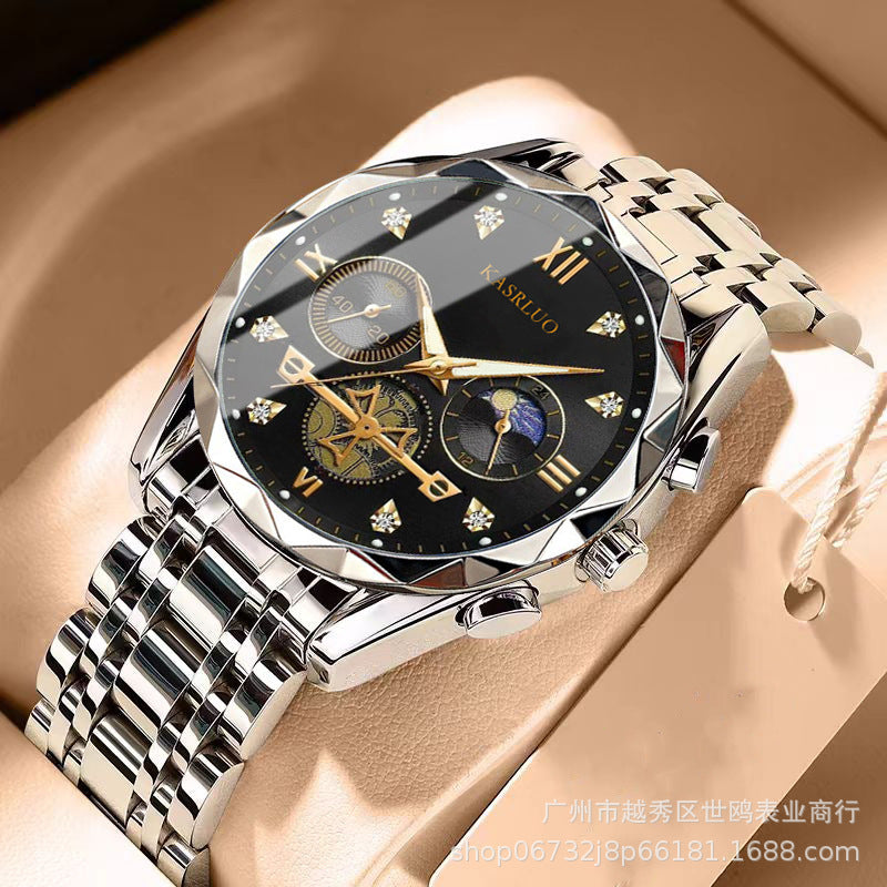 Casaro's New Multifunctional Quartz Watch, Versatile Trendy Watch, Six-Pin Timing, Casual Trendy Men's Alloy Men's Watch