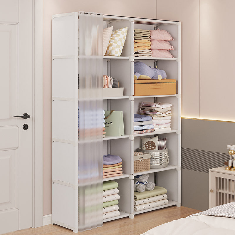 Dust-proof Wardrobe Household Bedroom Storage Simple Assembly Storage Cabinet Hanging Wardrobe Rental Room Small Wardrobe Storage Rack