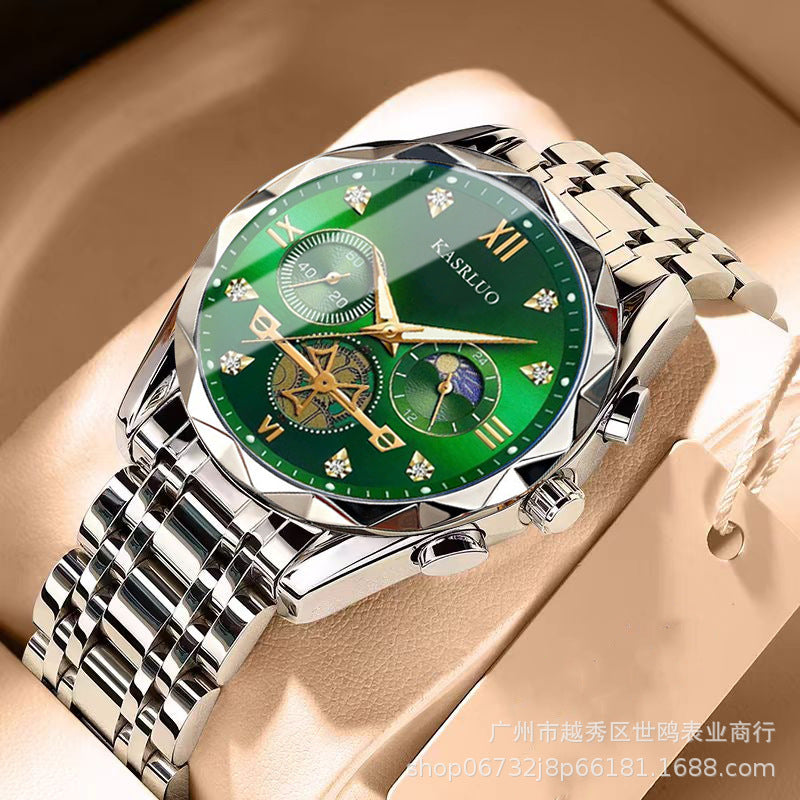 Casaro's New Multifunctional Quartz Watch, Versatile Trendy Watch, Six-Pin Timing, Casual Trendy Men's Alloy Men's Watch