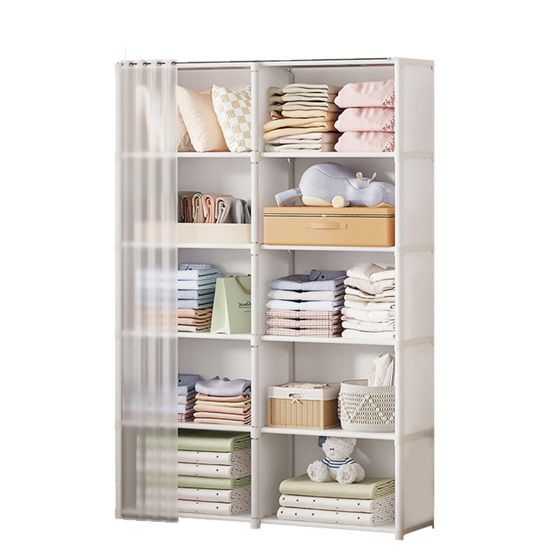 Dust-proof Wardrobe Household Bedroom Storage Simple Assembly Storage Cabinet Hanging Wardrobe Rental Room Small Wardrobe Storage Rack