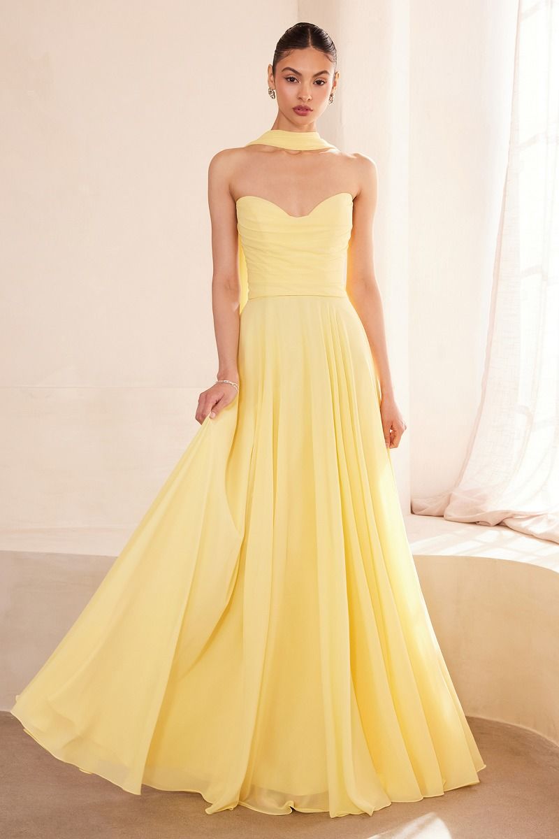 Strapless sweetheart neckline A-line dress-7